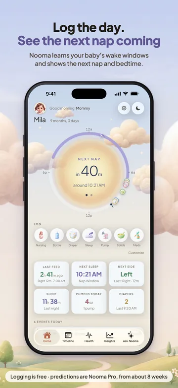 Nooma’s home screen in the morning