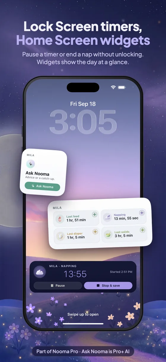 Lock Screen timers and Home Screen widgets: a running nap with Pause and Stop buttons